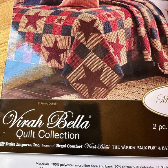 Virah Bella Mountain Cabin Quilt Collection Twin Quilt 1 Pillow Sham New - Picture 3 of 8